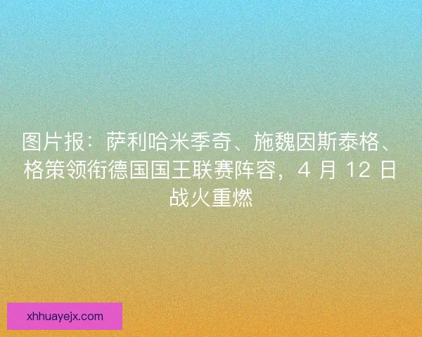 图片报：萨利哈米季奇、施魏因斯泰格、格策领衔德国国王联赛阵容，4 月 12 日战火重燃